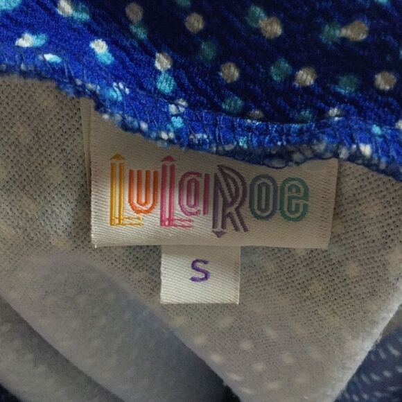 LulaRoe Blue Polka Dot Cassie Pencil Skirt S - Picture 6 of 8